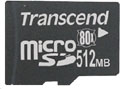 Transcend 512MB High Speed 80x MicroSD